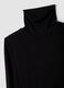 Schwarzes Shirt aus elastischer Viskose mit Stehkragen, Regular Fit_5