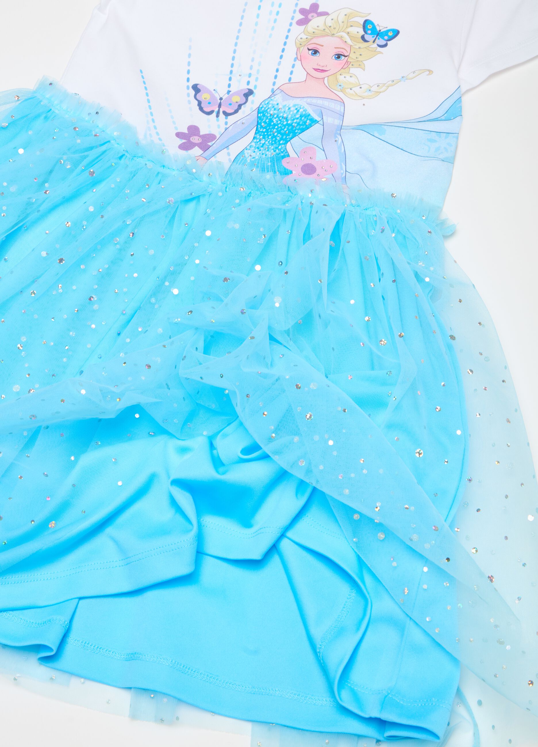 Vestido con falda de tul estampado Elsa