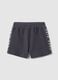 Grey pure cotton shorts with elasticated waist for boys, regular fit_1