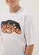 White pure cotton T-shirt with front print_2
