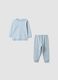 Pyjama bleu clair en pur coton bio &agrave; col rond pour b&eacute;b&eacute; et tout-petit_0