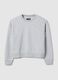 Brown cotton blend regular fit sweatshirt with crew neck_4