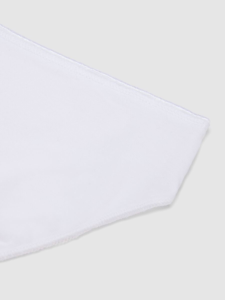 White Stretch Cotton Briefs Regular Fit for Girls_3
