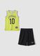 Yellow and black oversized top and shorts set for boys_0