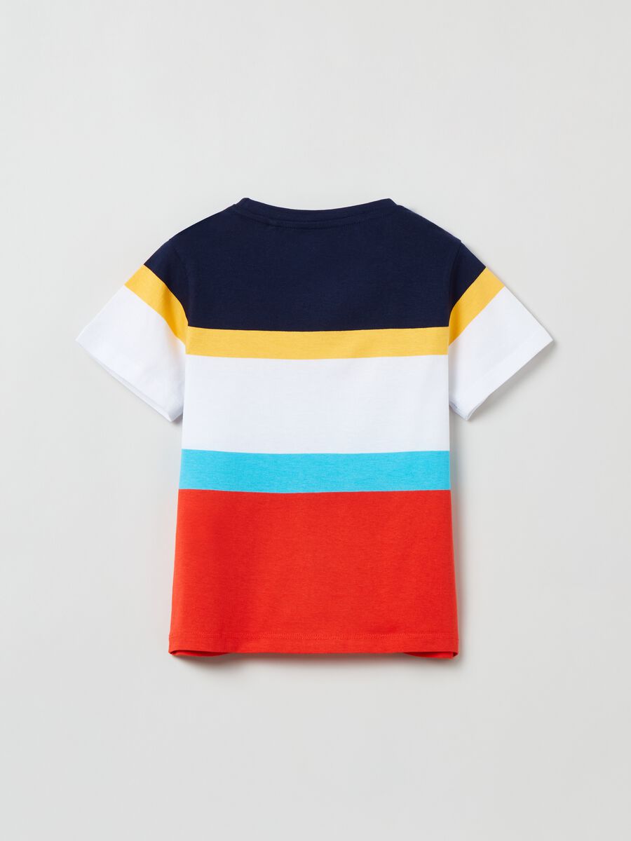 T-shirt in cotone color block_1