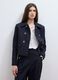 Blue double-breasted stretch viscose blazer with gold-tone buttons_2