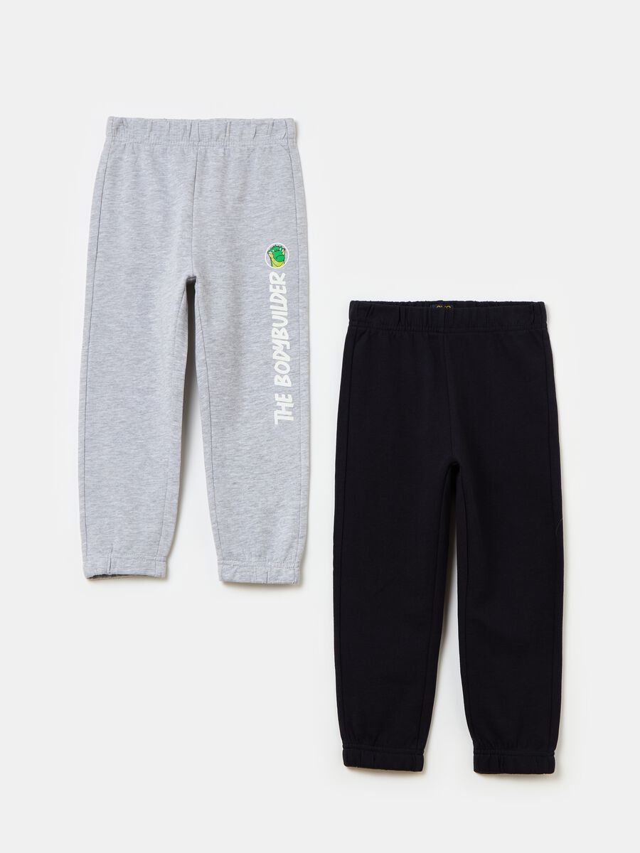 Two-pack joggers in French terry with print_0