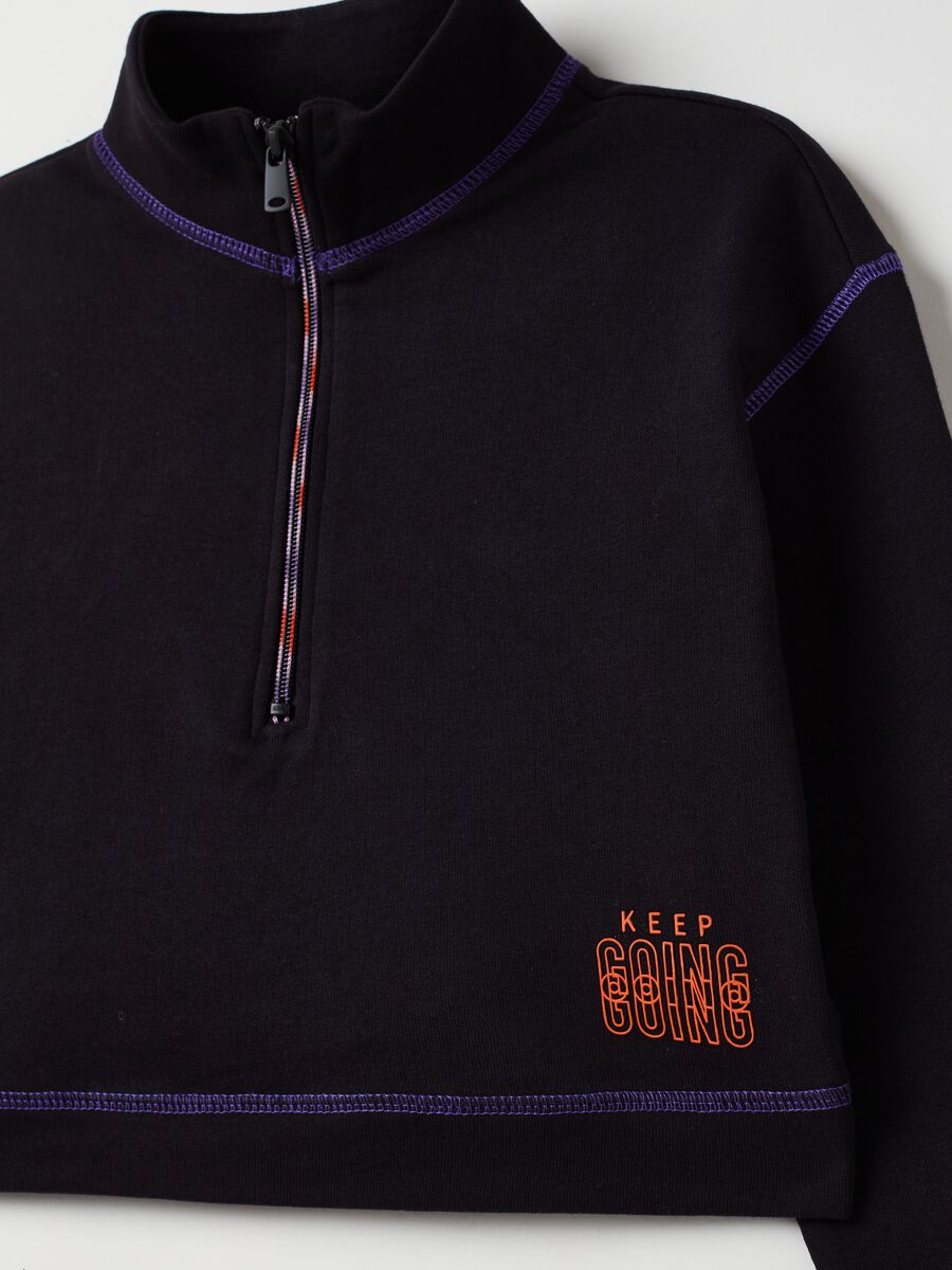 Half-zip cropped sweatshirt with print_2