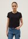 Black Viscose Stretch Short Sleeve T-shirt_0