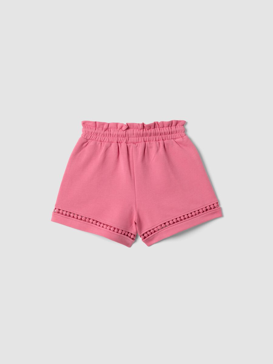 Girls&rsquo; Pink Stretch Cotton Shorts, Regular Fit_1