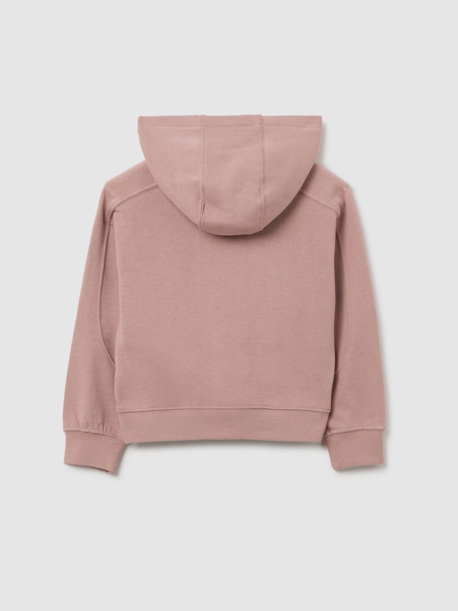 Girls' pink pure cotton hoodie with zip_3