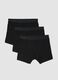 Tripack di boxer neri in cotone organico_0