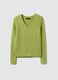 Green pure cotton regular fit cable knit jumper_0