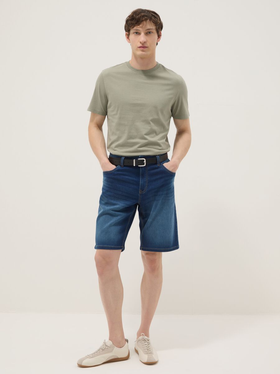 Green pure cotton regular-fit short-sleeve T-shirt_2