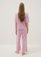 Long pink pure cotton pyjamas with strawberries, regular fit_2