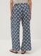 Blue pure viscose wide-leg patterned trousers, regular fit_2