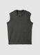 Oversize fit grey ribbed pure cotton vest_0