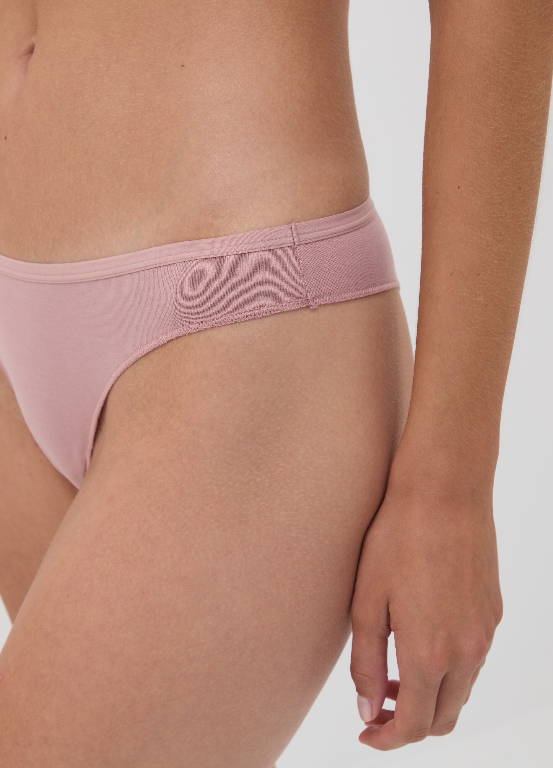 Five-pack of Brazilian briefs in organic cotton and stretch viscose