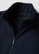 Gilet blu in cotone elasticizzato con colletto regular fit_5