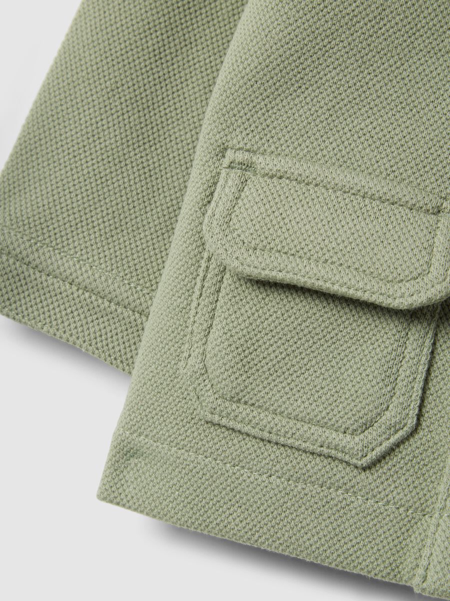 Organic Cotton Blend Green Baby Jacket Regular Fit with Patch_3