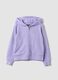 Purple hoodie in pure organic cotton for girls_0