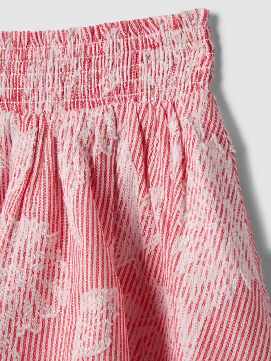 Girls&rsquo; pure cotton ruffle skirt with pink stripes_2
