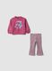 Pink pure cotton sweatshirt and leggings set with Lilo & Stitch print for baby girl_0