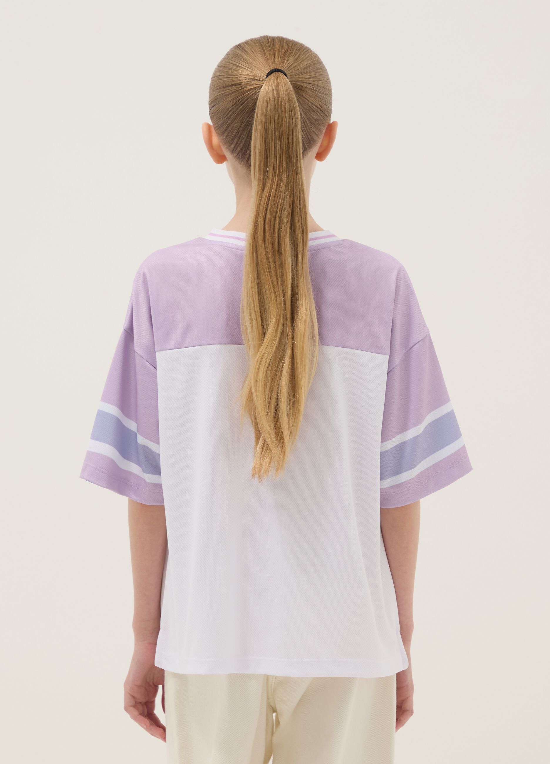Girls' multicolour pure cotton boxy fit T-shirt with Stitch