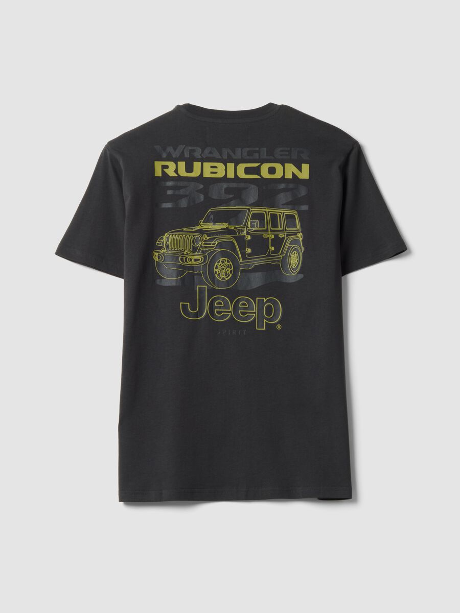 Grey pure cotton Jeep print T-shirt_2