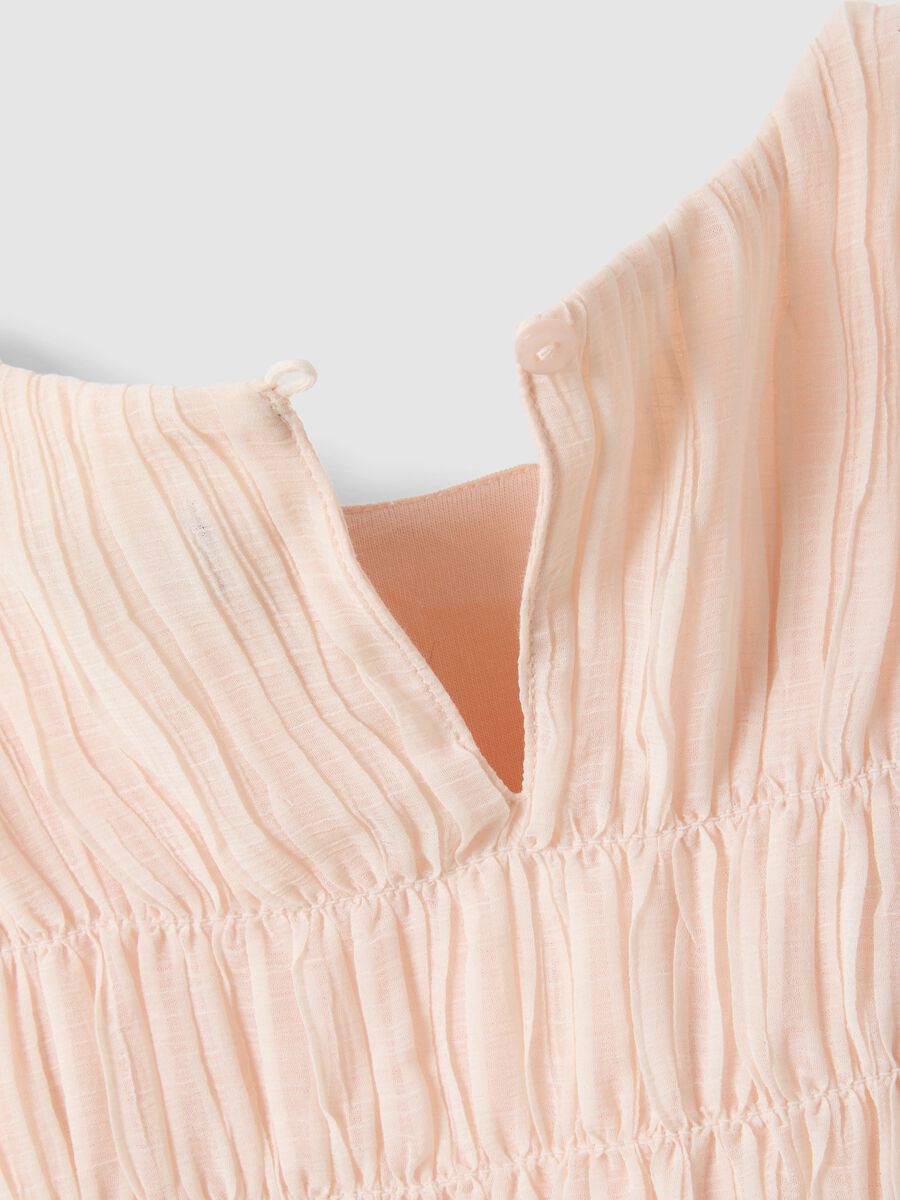 Girls' regular fit pink chiffon tank top with button loop closure_3