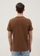 Brown crew neck pure cotton regular fit t-shirt_2