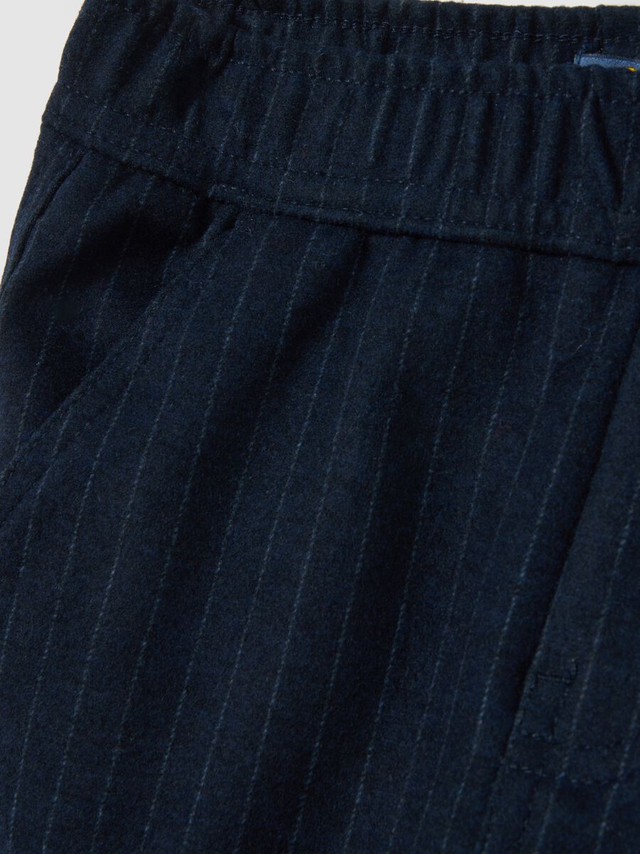 Children's Pinstripe Blue Cargo Trousers_3