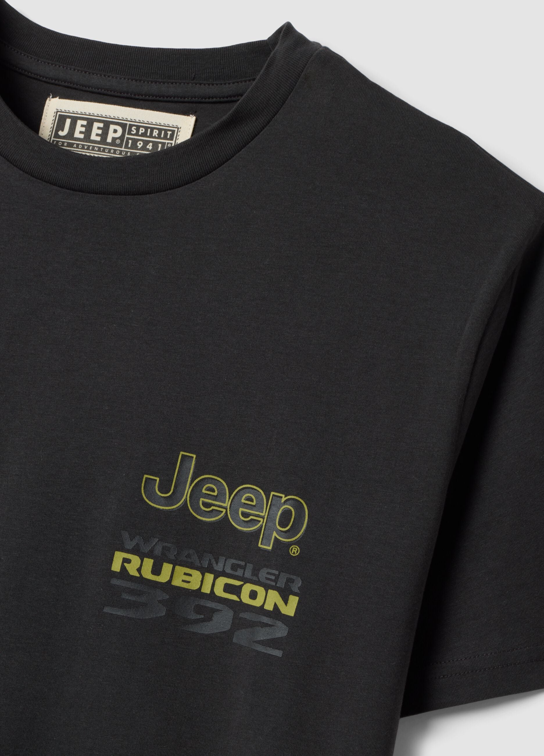T-shirt grigia in puro cotone con stampa Jeep