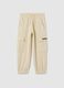 Children's beige regular fit cotton trousers_0