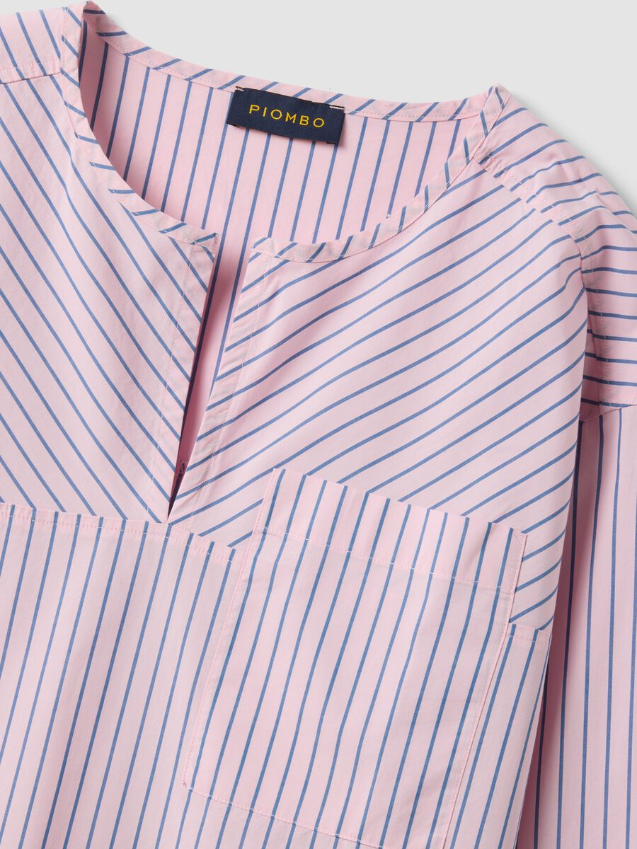 Regular-fit multicolour striped pure cotton shirt with chest pocket_5