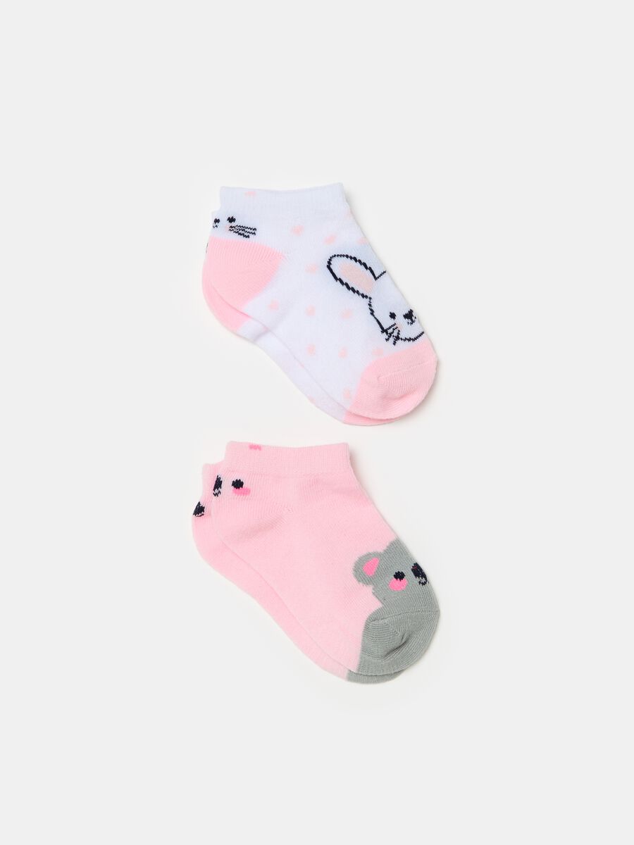 Two-pair pack shoe liners with animals design_0