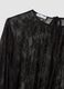 Blusa negra el&aacute;stica con encaje transparente, corte regular_5