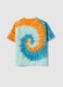 T-shirt multicolorida Tie-Dye de puro algod&atilde;o com ajuste oversize para crian&ccedil;a_1
