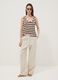 Brown striped stretch viscose tank top_1