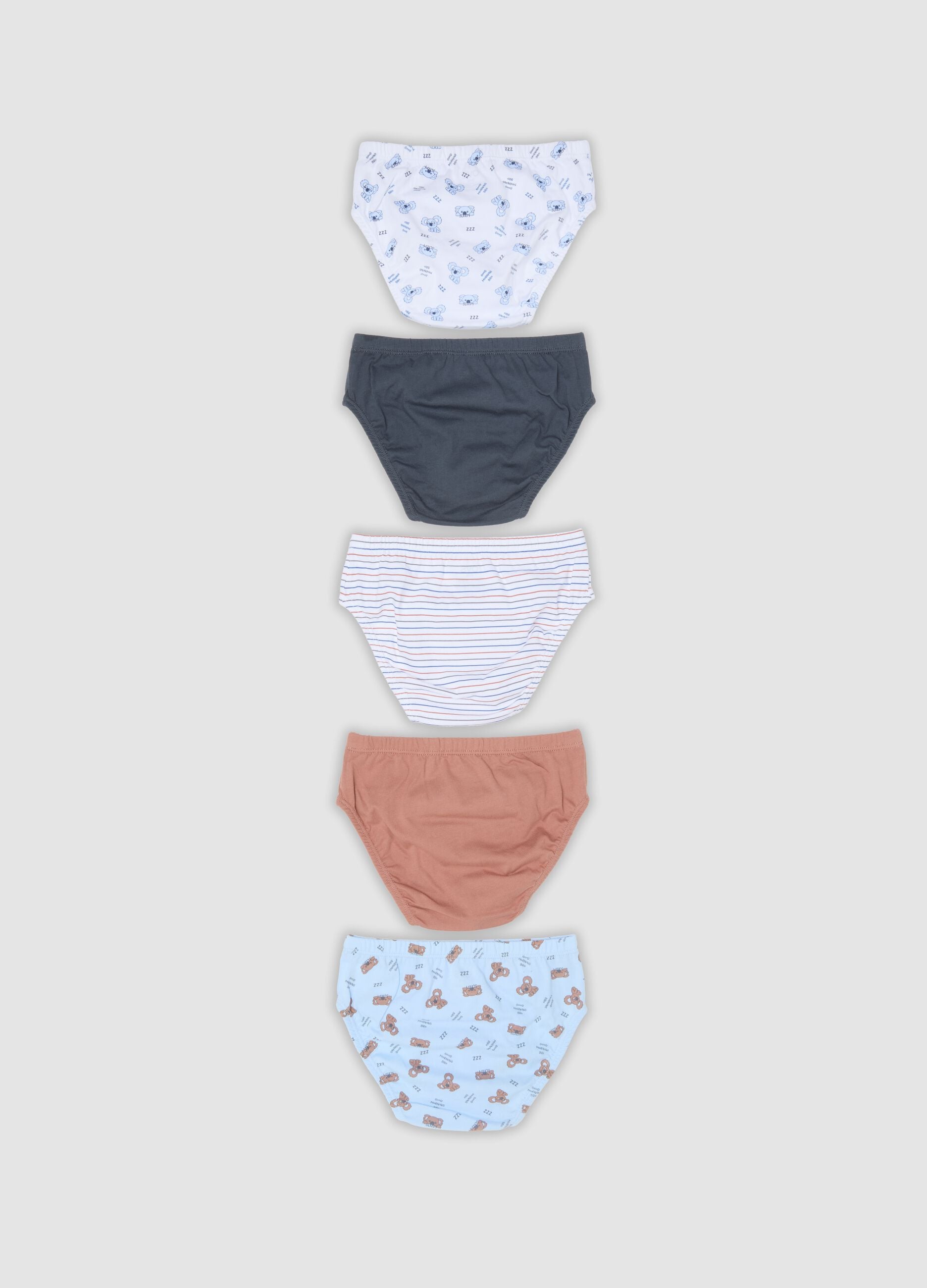 5er-Pack multicolor Slips aus reiner Bio-Baumwolle f&uuml;r Jungen