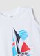 Camiseta de tirantes blanca de algod&oacute;n puro para ni&ntilde;o con estampado de velero_2