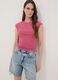 Top rosa fitted em algod&atilde;o el&aacute;stico_0