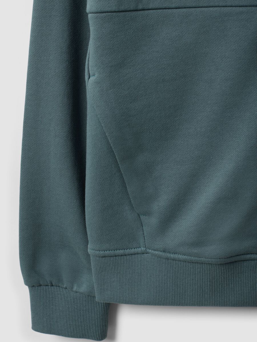 Green organic cotton zip-up hoodie for boys, relaxed fit_5