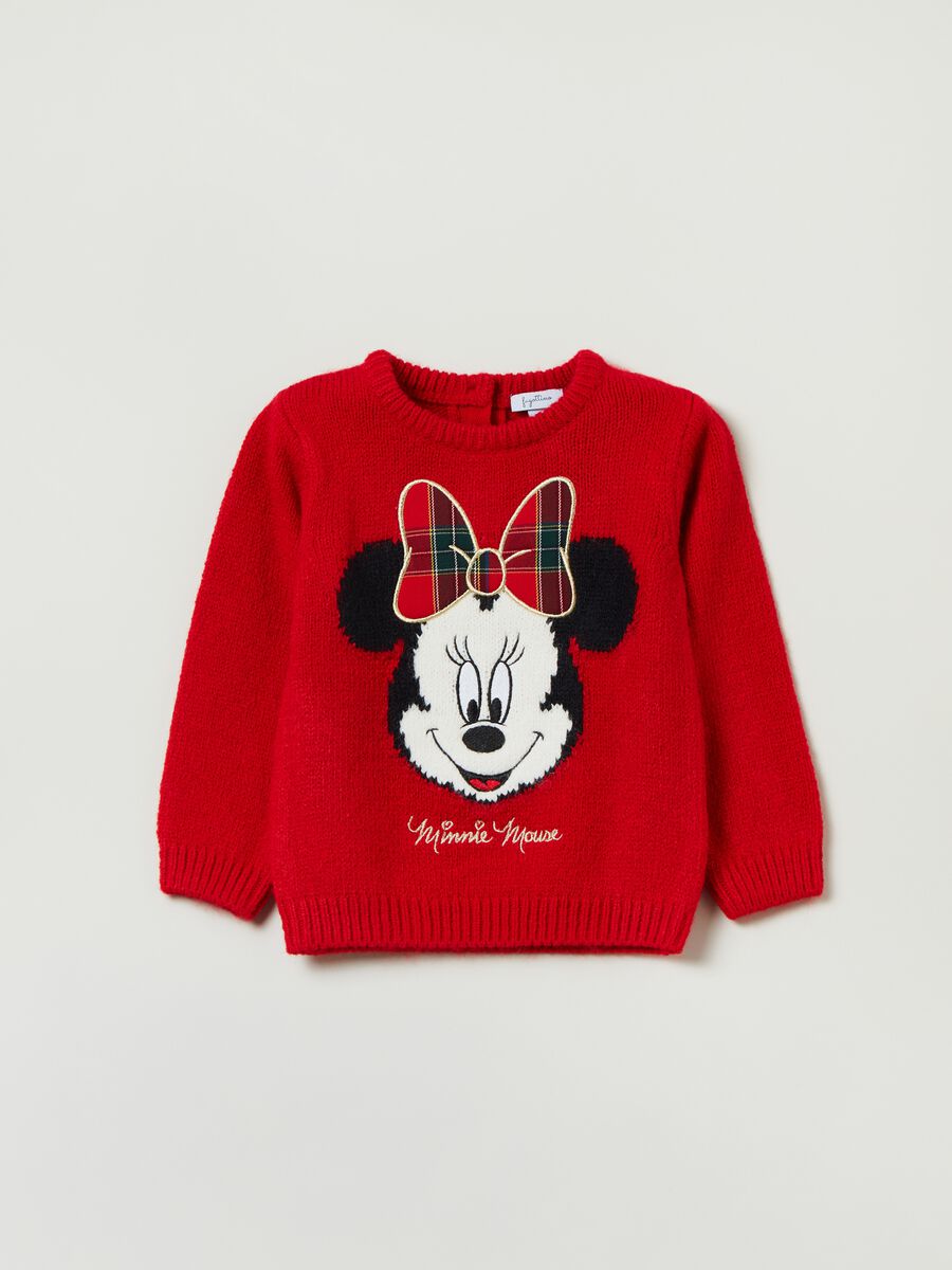 Pullover with jacquard Minnie Mouse design_0