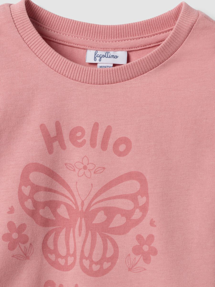 Pink organic cotton crew-neck T-shirt_2