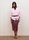 Red midi skirt in pure viscose with embossed print_0