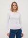 White pure cotton long-sleeve crew-neck T-shirt, regular fit_0