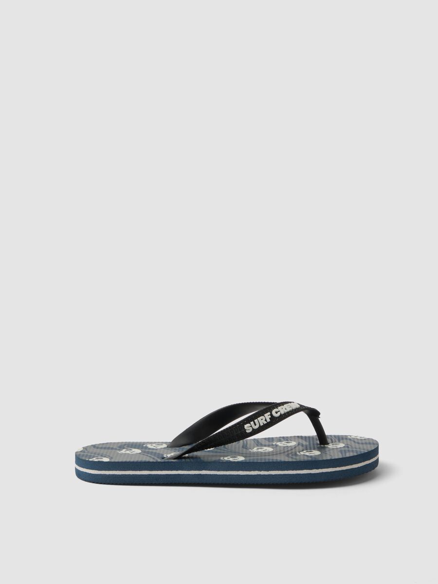 Blaue Flip-Flops mit Print_0