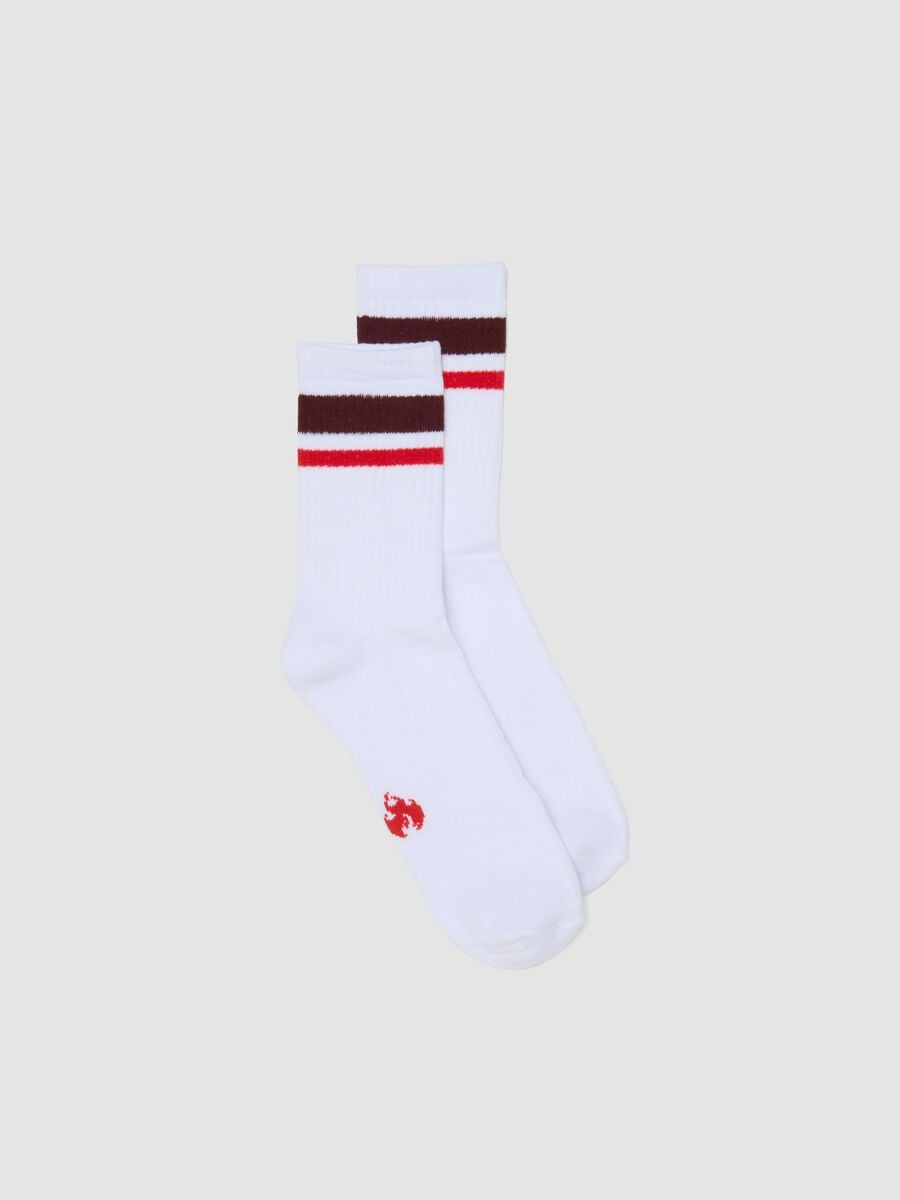 Chaussettes de sport blanches en coton stretch_0