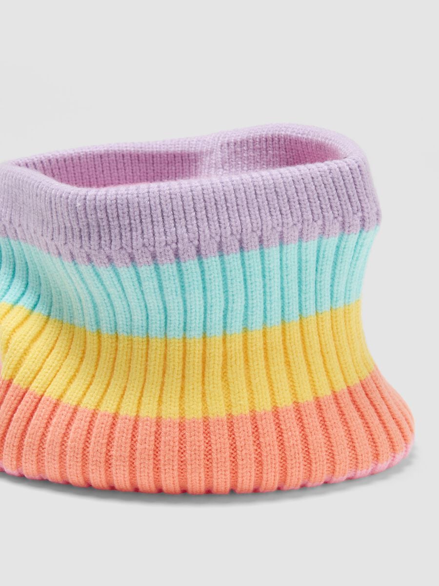 Cachecol multicolor canelado em mistura de viscose_2